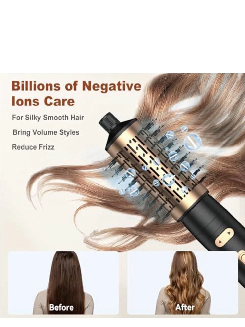 Amazon Men's Hot Air Styling Brush - Black and Gold